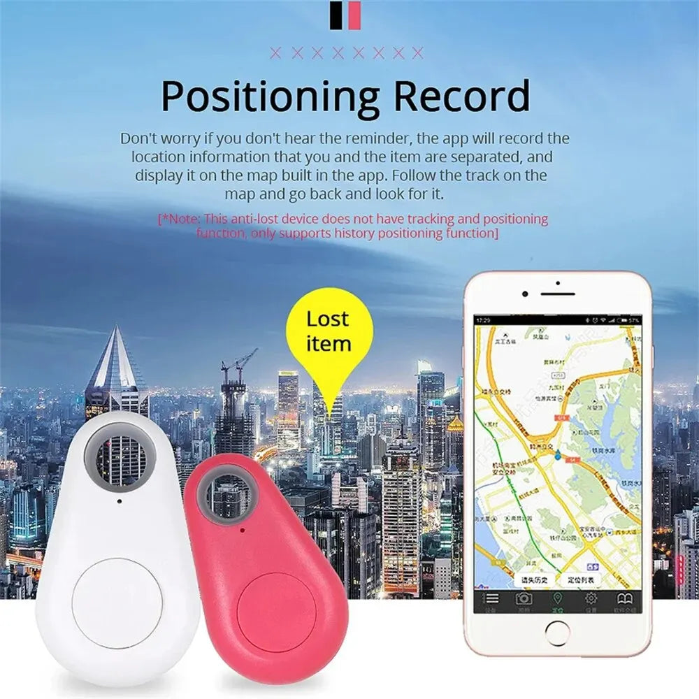 GPS Tracker Mini Fashion Smart Pets Anti Lost Alarm Wireless Child Bag Key Finder Locator Reminder Selfie Shutter Control
Mini Localizzatore GPS Bluetooth Anti-Smarrimento per Animali, Bambini e Chiavi