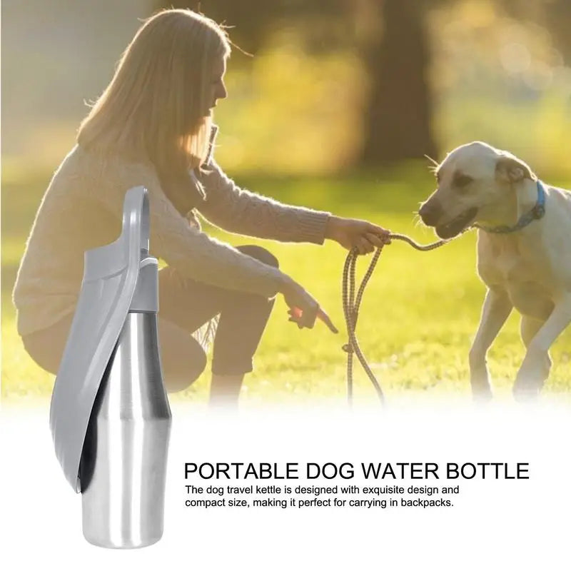 Borraccia per Cani 800ml in Acciaio Inossidabile Dispenser Acqua da Viaggio