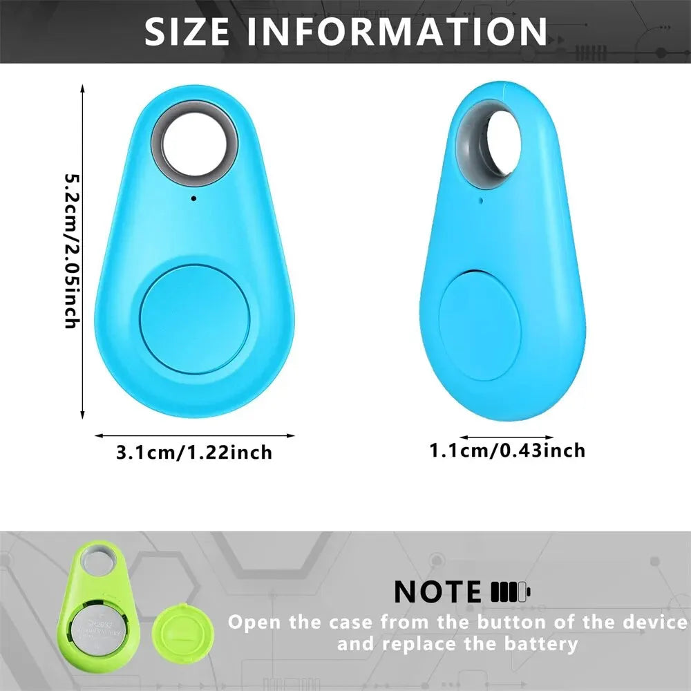 GPS Tracker Mini Fashion Smart Pets Anti Lost Alarm Wireless Child Bag Key Finder Locator Reminder Selfie Shutter Control
Mini Localizzatore GPS Bluetooth Anti-Smarrimento per Animali, Bambini e Chiavi