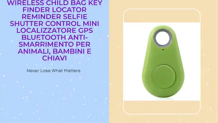 GPS Tracker Mini Fashion Smart Pets Anti Lost Alarm Wireless Child Bag Key Finder Locator Reminder Selfie Shutter Control Mini Localizzatore GPS Bluetooth Anti-Smarrimento per Animali, Bambini e Chiavi by@Outfy